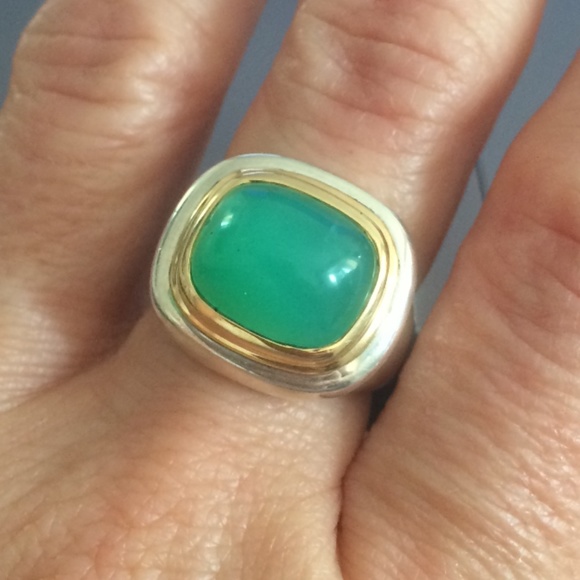 Tiffany & Co. Paloma Picasso 18k and sterling silver chrysoprase ring - Picture 6 of 6